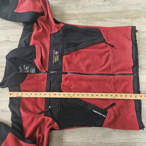 Vintage Mountain Hardwear Red and Black Gore Windstopper Fleece Jacket Large - Picture 6 of 8